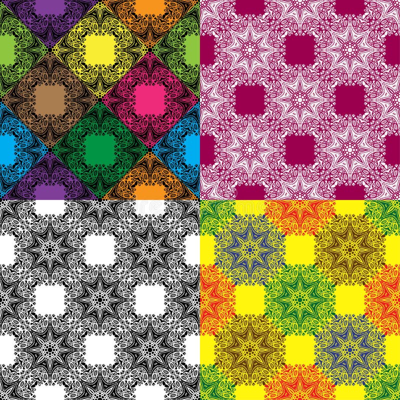 Set of Seamless Mandala Color Pattern royalty free illustration Set of Seamless Mandala Color Pattern royalty free illustration