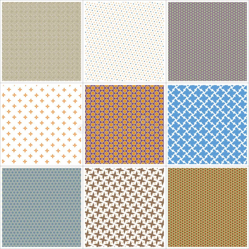 Set of seamless patterns collection vector illustration