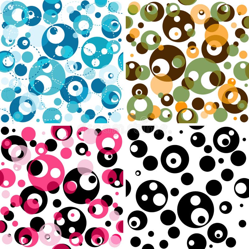 Set seamless translucent patterns