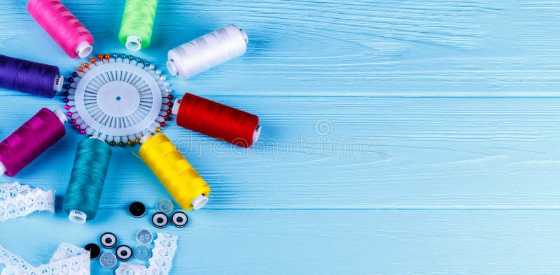 A Set of Sewing Accessories Stock Photo Image of colorful, thread