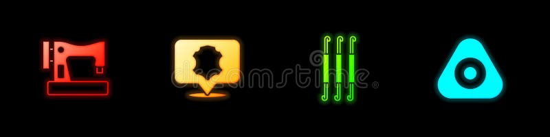 Set Line Crochet Hook Leather Electric Iron And Scissors Glowing Neon Icon  Vector Stock Illustration - Download Image Now - iStock