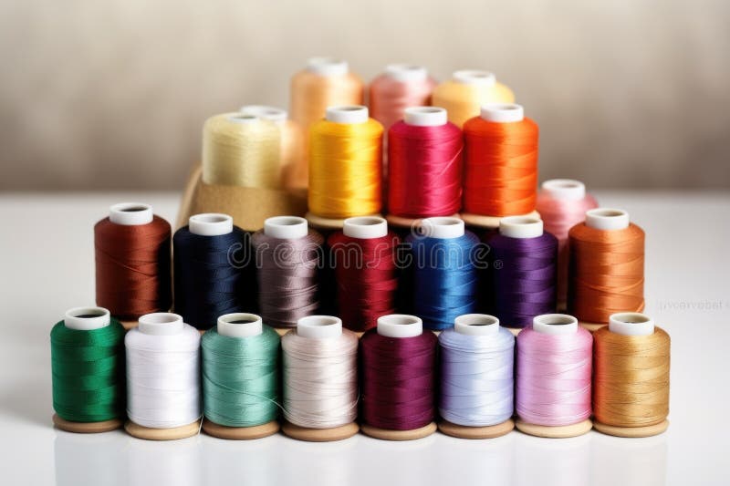 Set of Sewing Threads in Various Colors Stock Illustration Illustration of collection