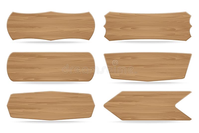 Set of 6 shapes wooden sign boards