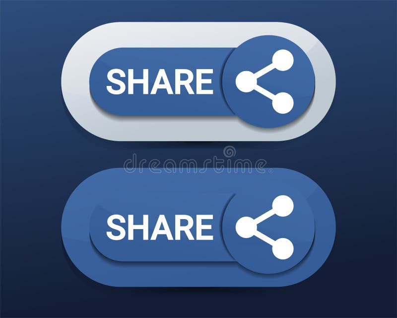 Set of Share Sign. Threedot Sharing. Social Media Connection Stock
