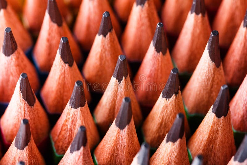 Set of Sharpened Pencils with a Graphite Rod Stock Image Image of