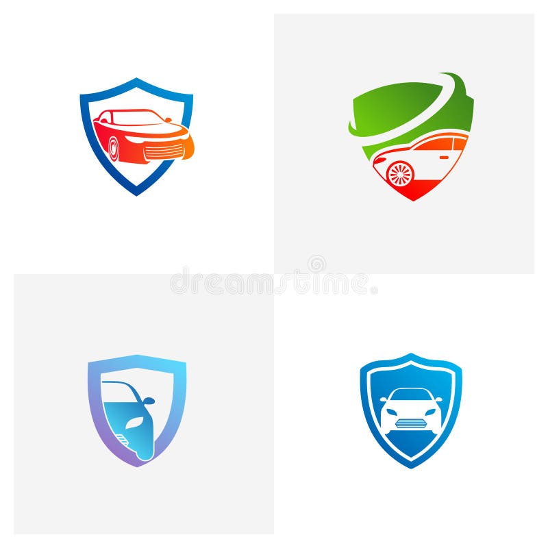 Set of Shield Car Logo Vector Template, Creative Car Logo Design
