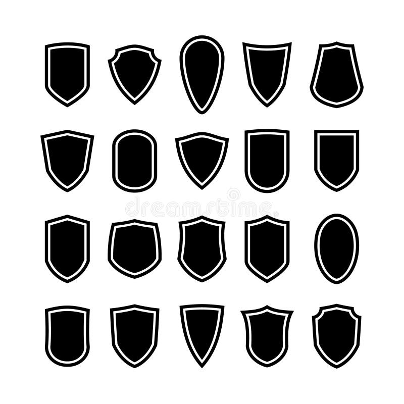 Set of shield icons. Vector Illustration. Minimal shield vectors