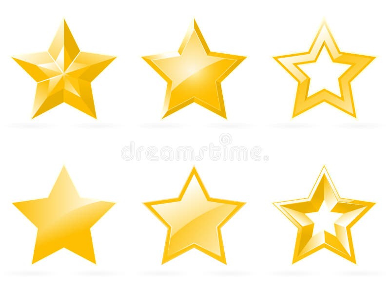 Súbor lesklé hviezdy ikony v rôznych štýl.