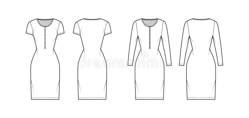Fashion Flat Sketch Dresses Stock Illustrations – 576 Fashion Flat ...