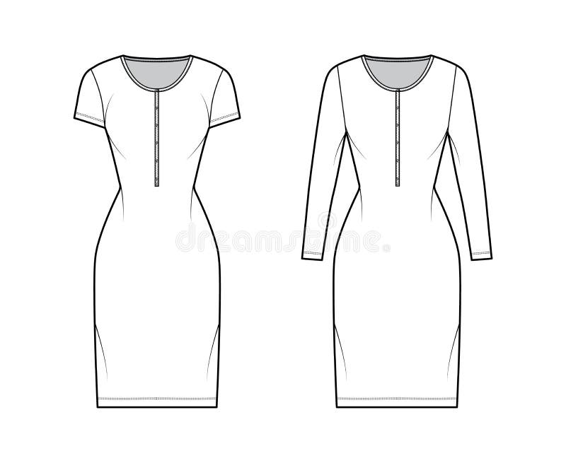 Fashion Flat Sketch Dresses Stock Illustrations – 577 Fashion Flat ...