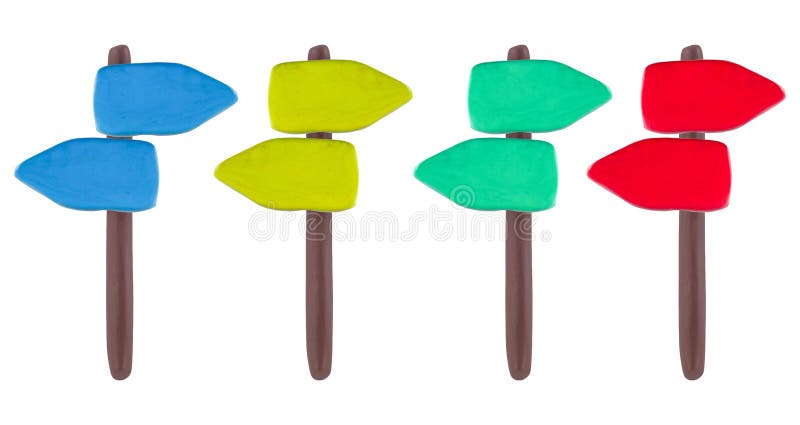 Set of sign border made from plasticine stock photography