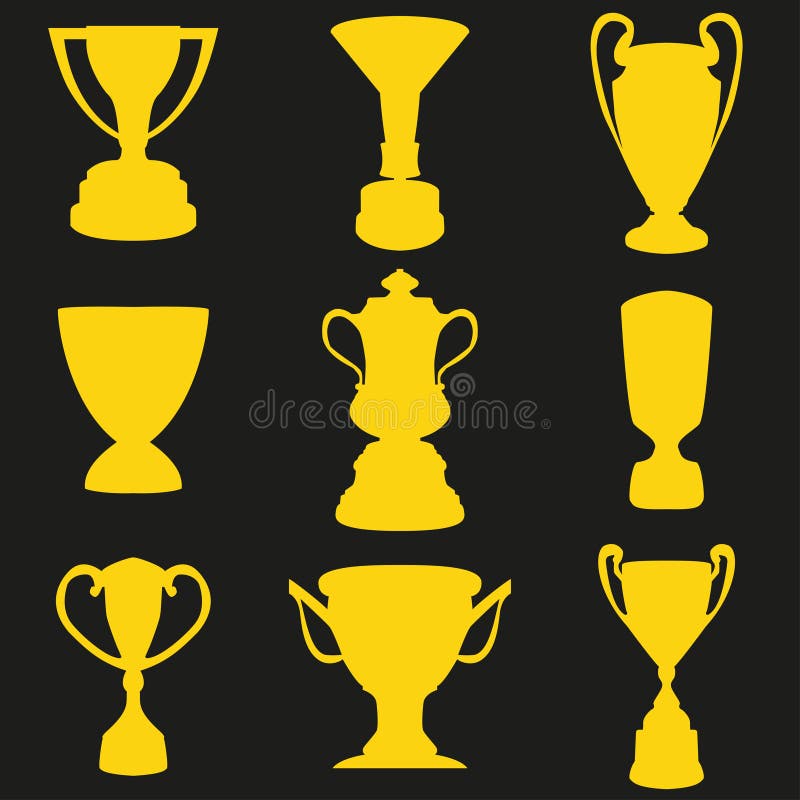 Silhouette of the Champions Cup. Icon Illustration Stock Illustration Illustration of