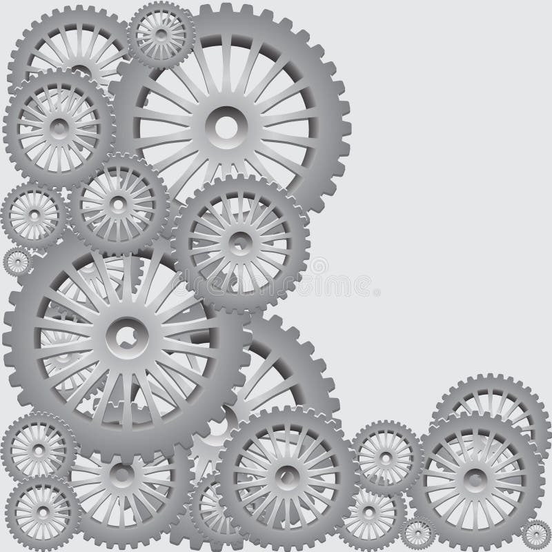 Set of silver gears