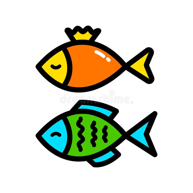 Simple Fish Logo Design Icon Illustration Stock Vector - Illustration of  cartoon, aquarium: 192714070