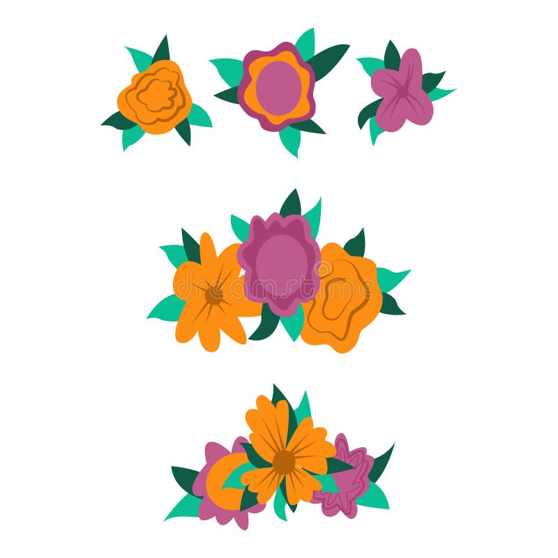 Set of Simple Hand Drawn Vector Flowers for Dia De Los Muertos, Traditional  Mexican Halloween Decoration Stock Illustration - Illustration of flat,  folk: 185467747