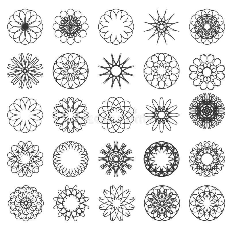 Set of simple mandalas stock vector. Illustration of ethnic - 74073628