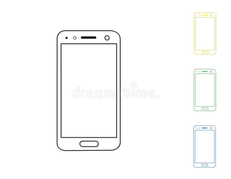 A Set of Simple Modern Touchscreen Mobile Phones by Drawing Lines on