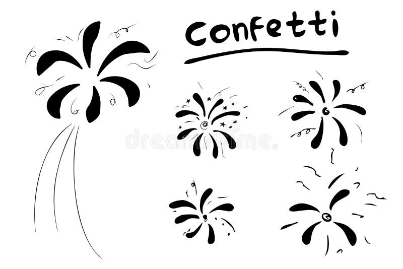 Set 5 Simple Vector Hand Draw Doodle Confetti stock illustration