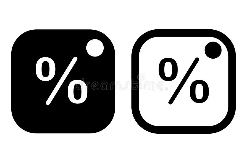 Set 2 simple vector icon square tag percentage royalty free illustration