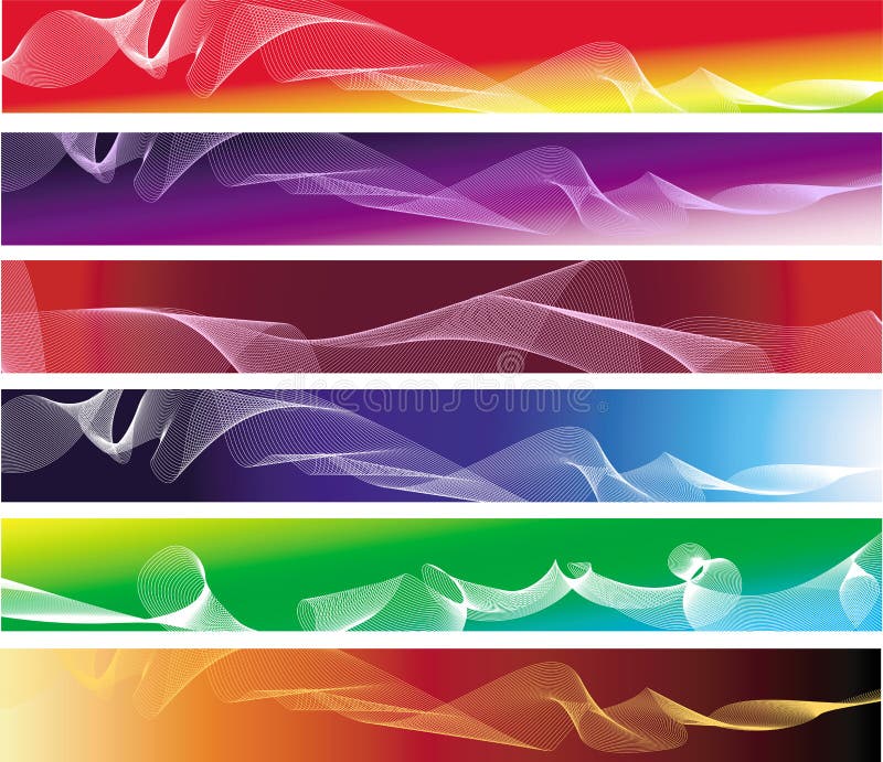 Set of six colorful abstract banners