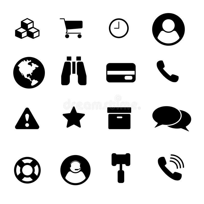 set sixteen icons balack and white commerce vector illustration set sixteen icons balack and white commerce vector illustration