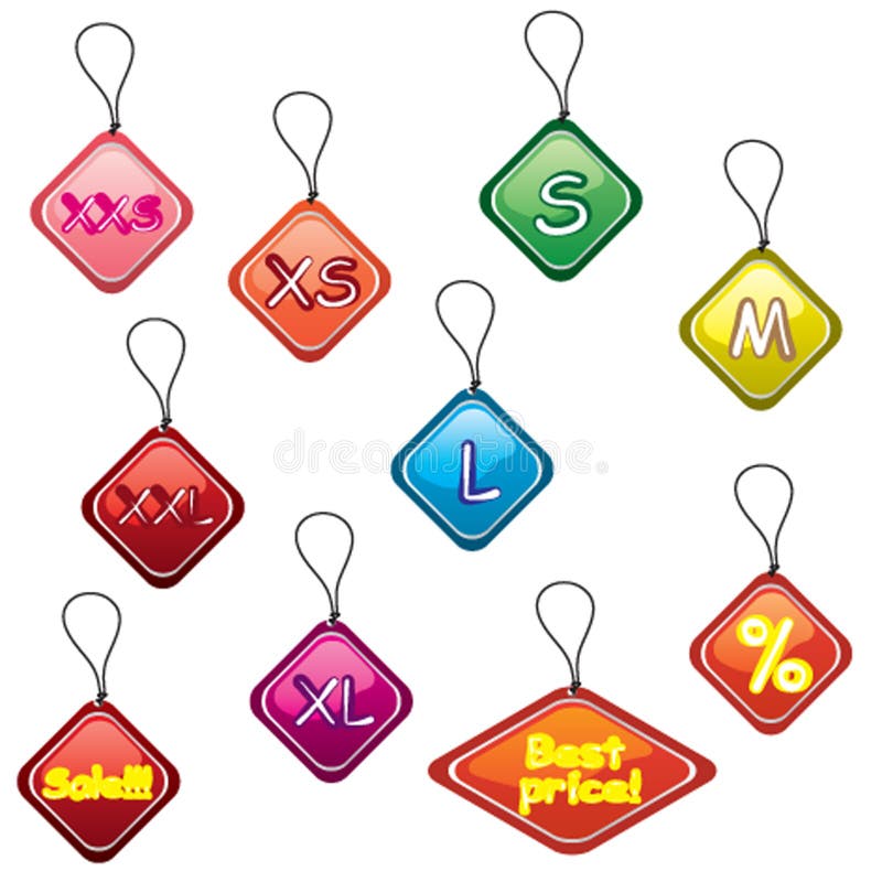 Set Of Size Clothing Labels Picture. Image 16607365