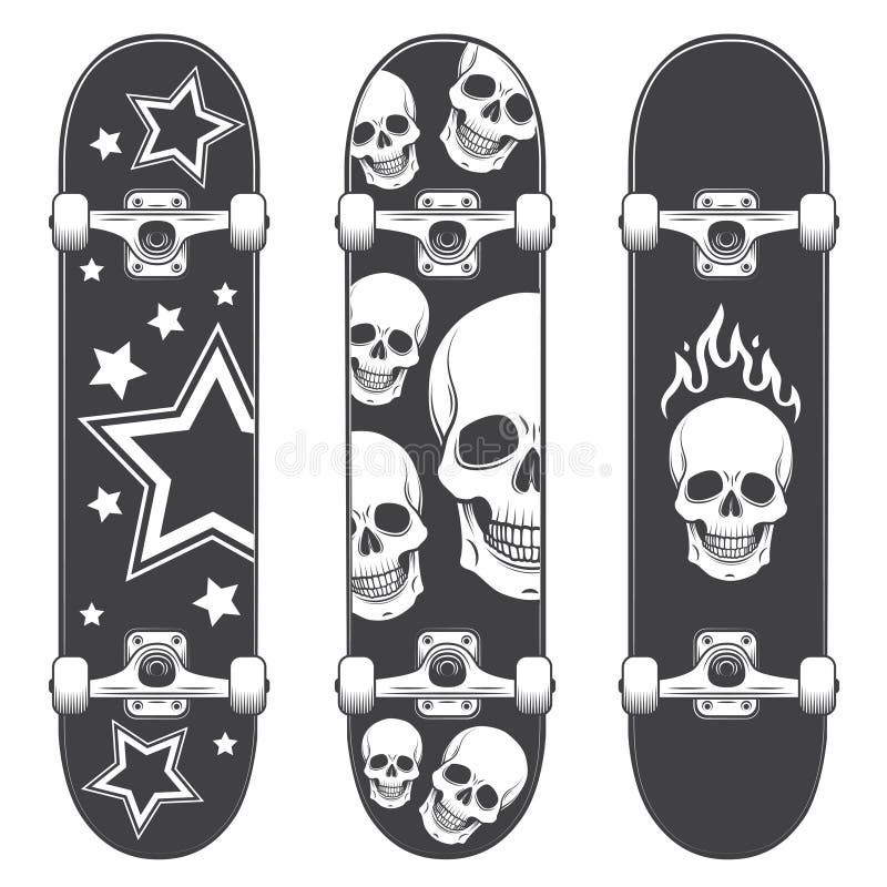 Set of skateboard backgrounds.