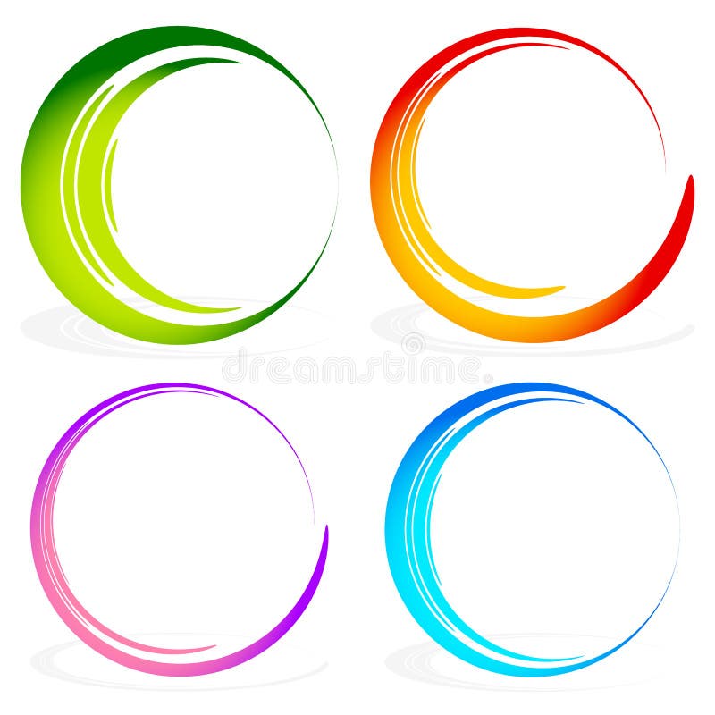 Set of sketchy, scribble circles. stock illustration