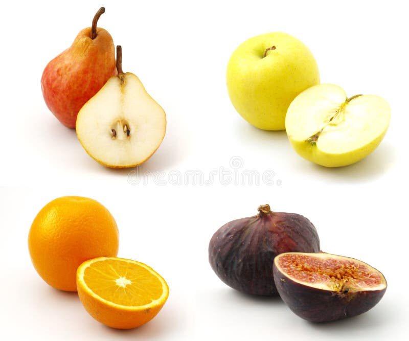 The set of sliced fruit images