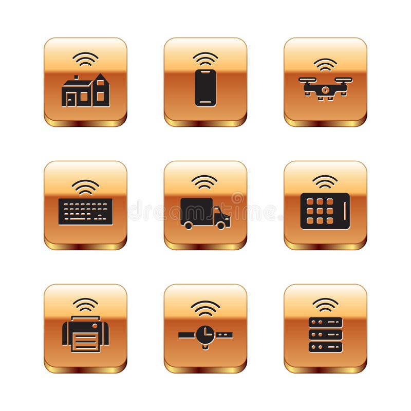Set Smart Home with Wireless, Printer, Smartwatch, Truck, Wireless Keyboard, Drone, Server and