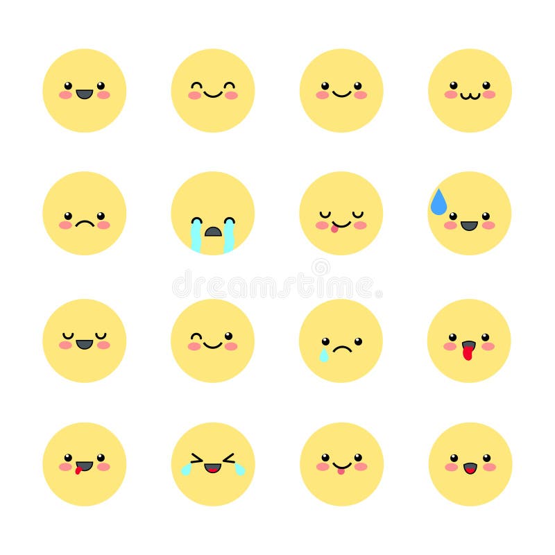 Set of Smiley Icons: Different Emotions Stock Vector - Illustration of ...