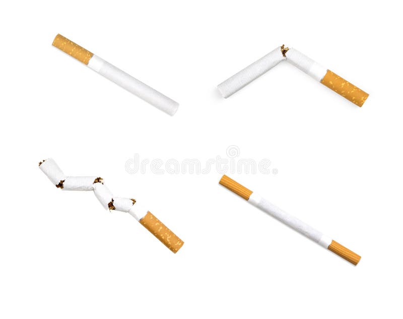 Set of a Smoking Cigarettes on White. Stock Photo Image of circles