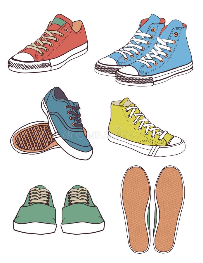 Set of sneakers stock vector. Illustration of sport, casual - 41173538
