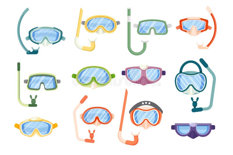 Set of Snorkeling Masks, Underwater Glasses and Goggles for Swimming ...