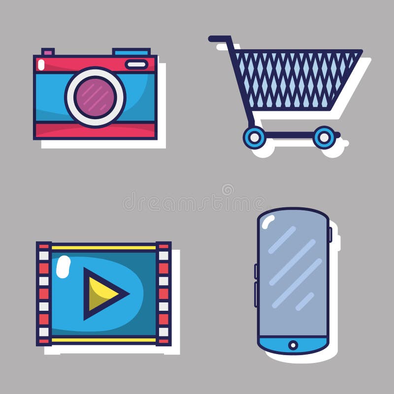 Set social media network connection vector illustration Set social media network connection vector illustration