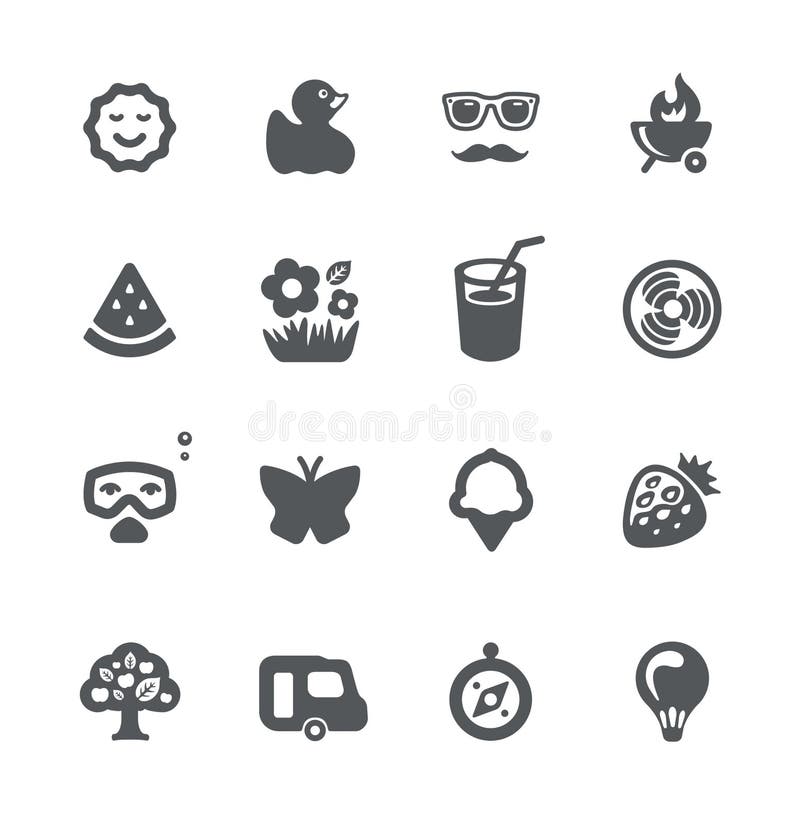 set sommarsemester för symbol stock illustrationer set sommarsemester för symbol stock illustrationer