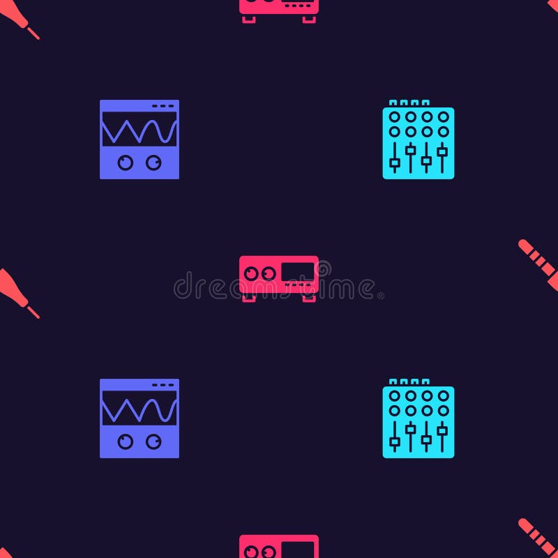 Set Sound Mixer Controller, Oscilloscope, Guitar Amplifier and Audio