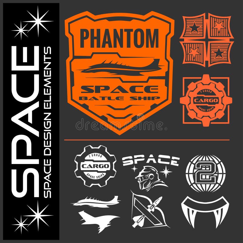 Set of space astronaut badges, emblems, labels and design elements. royalty free illustration Set of space astronaut badges, emblems, labels and design elements. royalty free illustration