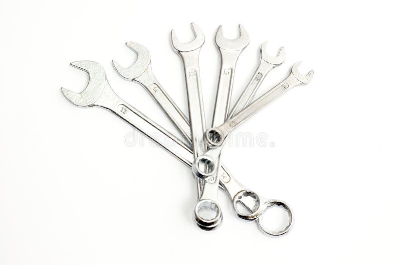 Set of spanners stock image. Image of chrome, metal, home 11569301