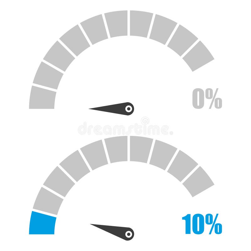 Set of Speedometer or Rating Meter Signs Infographic Gauge Element with