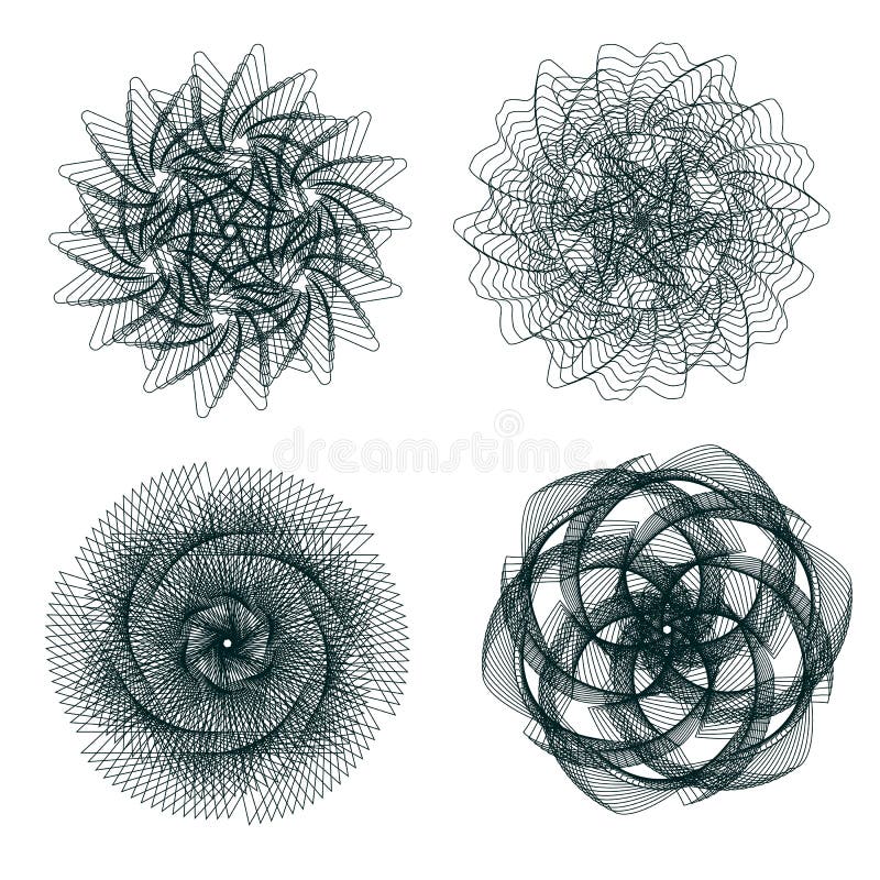 Set of spirograph elements.