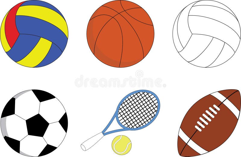 Volleyball Set of Sport Equipment and Accessories. Stock Vector -  Illustration of competition, training: 215175092