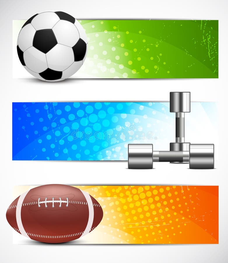 Sport banners stock vector. Illustration of ball, symbol 23169611