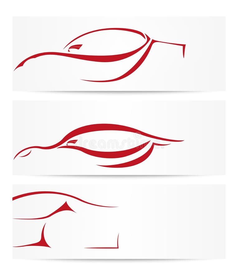 Set of Sport car Banners stock vector. Illustration of modern 46942093