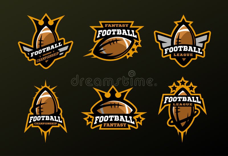 Set sportów logowie, gry w futbolu amerykańskim royalty ilustracja Set sportów logowie, gry w futbolu amerykańskim royalty ilustracja