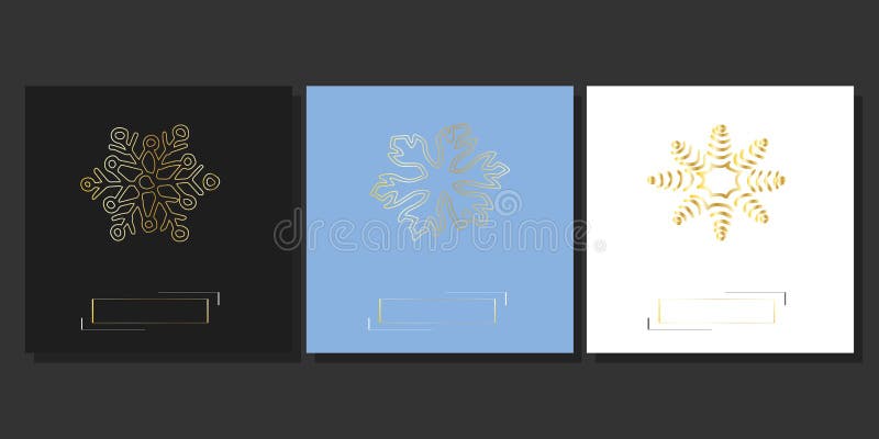 Set of square greeting cards 2021 Happy New Year. Collections black,blue,white design with snowflakes and frames for invitations, party,holidays and business with space for text,logo,name of company