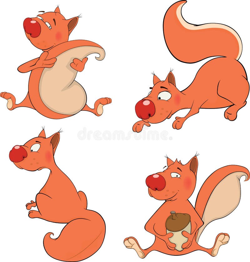 Set of squirrels cartoon stock vector. Illustration of animals 38000752