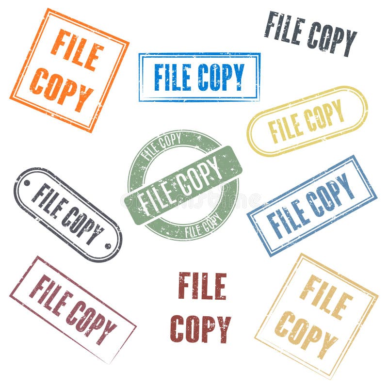 Set of Stamps File Copy, Vector Illustration Stock Vector