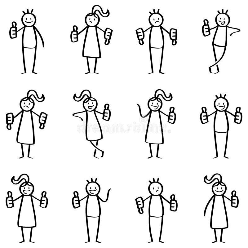 Stick Figure Thumbs Up Stock Illustrations – 72 Stick Figure