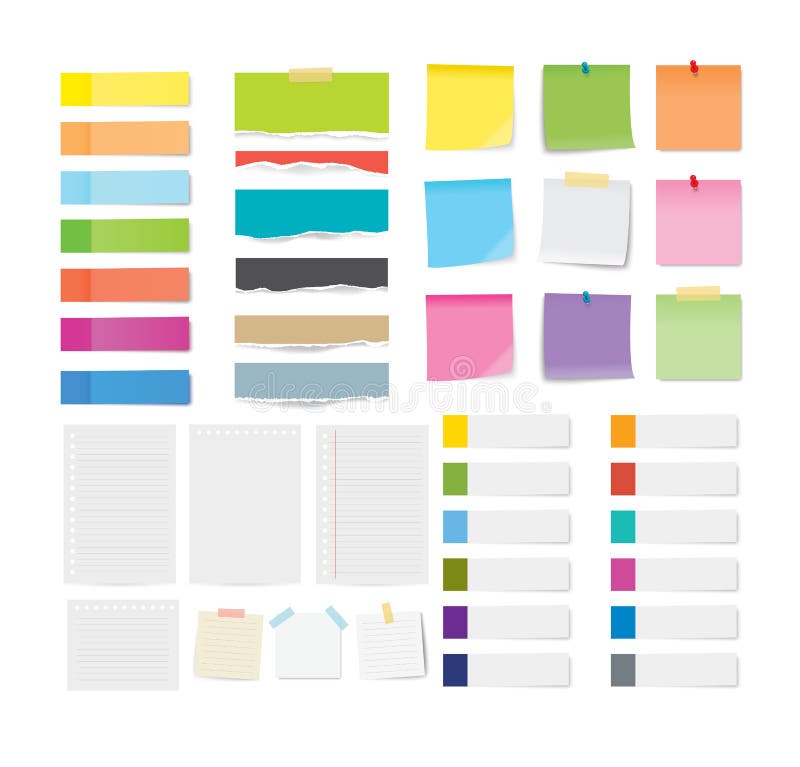 Sticky notes on white Royalty Free Vector Image